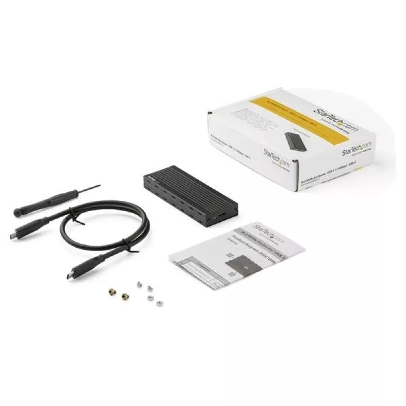 StarTech.com USB-C 10 Gbps uz M.2 NVMe SSD korpuss — pārnēsājams ārējais M.2 NGFF PCIe alumīnija futrālis — 1 GB/s lasīšana/rakstīšana — atbalsta 2230, 2242, 2260, 2280 — saderīgs ar TB3 — Mac un PC