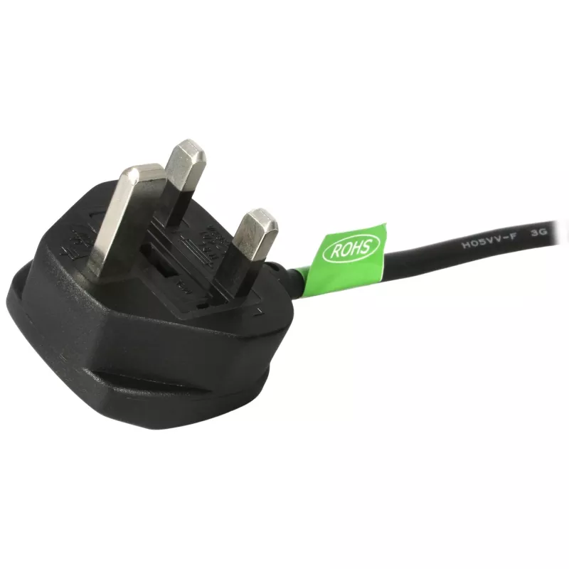 StarTech.com 1,8 m (6 pēdas) Lielbritānijas datora strāvas kabelis, 18AWG, BS 1363 uz C13, 10 A 250 V, melns maiņstrāvas strāvas vada nomaiņa, tējkannas vads / Lielbritānijas strāvas kabelis, datora barošanas bloka kabelis, televizora/monitora strāvas kabelis