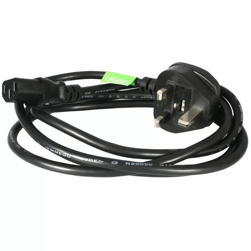 StarTech.com 1,8 m (6 pēdas) Lielbritānijas datora strāvas kabelis, 18AWG, BS 1363 uz C13, 10 A 250 V, melns maiņstrāvas strāvas vada nomaiņa, tējkannas vads / Lielbritānijas strāvas kabelis, datora barošanas bloka kabelis, televizora/monitora strāvas kabelis
