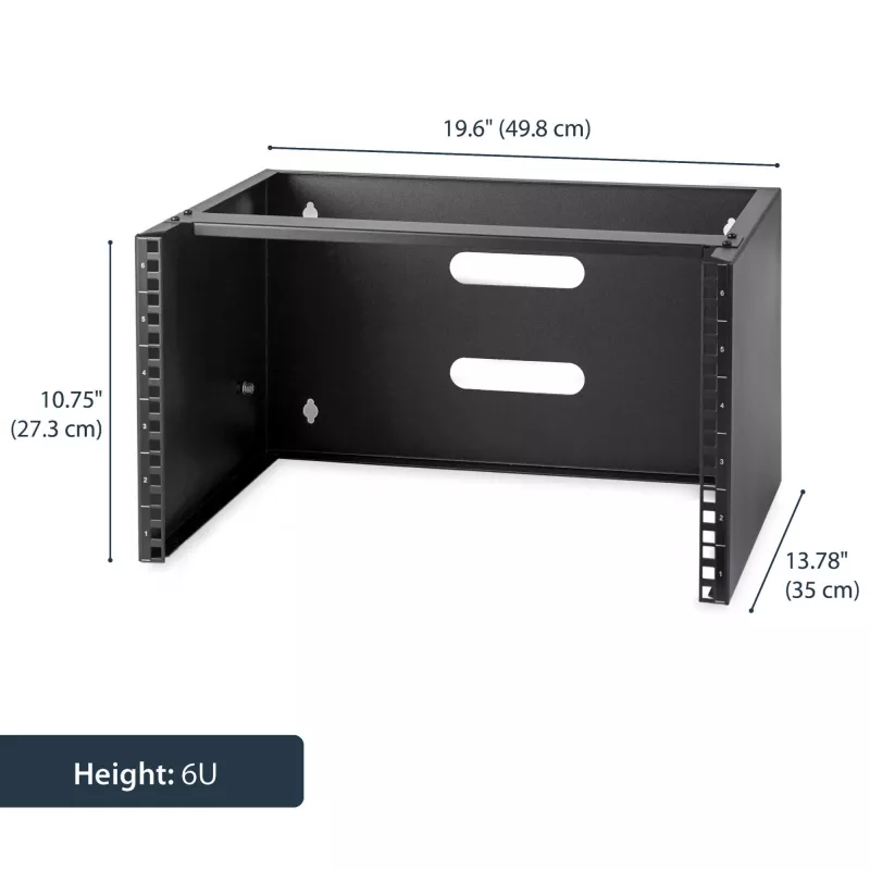 StarTech.com 6U sienas stiprinājuma tīkla statīvs – 14 collu dziļums (zema profila) – 19 collu ielāpu paneļa kronšteins seklas serveru un IT iekārtu, tīkla slēdžu montāžai – 44 mārciņas/20 kg kravnesība, melns