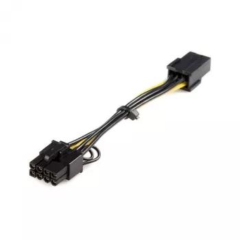StarTech.com PCI Express 6 kontaktu uz 8 kontaktu strāvas adaptera kabelis, PCI-E (8 kontaktu), PCI-E (6 kontaktu), 0,155 m, vīrišķais, sievišķais, taisns