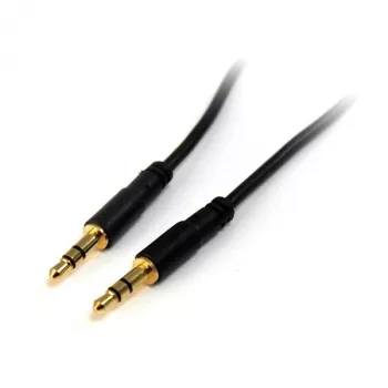 StarTech.com 3 pēdu plāns 3,5 mm stereo audio kabelis - vīr./vīr., 3,5 mm, vīrišķais, 3,5 mm, vīrišķais, 0,91 m, melns