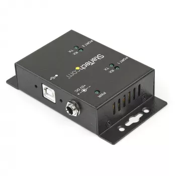 StarTech.com 2 portu industriāls uz sienas stiprināms USB–Seriālais adaptera centrmezgls ar DIN sliedes skavām
