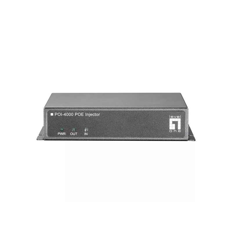 LevelOne PoE inžektors, 56W, Fast Ethernet, 10,100 Mbit/s, 10/100, IEEE 802.3x, pelēks, 100 m