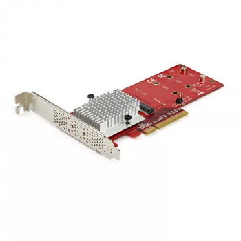 StarTech.com Divu M.2 PCIe SSD adaptera karte - x8 / x16 Divu NVMe vai AHCI M.2 SSD uz PCI Express 3.0 - M.2 NGFF PCIe (M-Key) saderīga - Atbalsta 2242, 2260, 2280 - JBOD - Mac un personālajam datoram