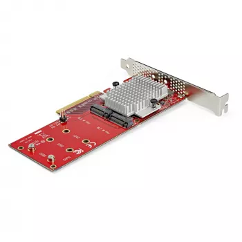 StarTech.com Divu M.2 PCIe SSD adaptera karte - x8 / x16 Divu NVMe vai AHCI M.2 SSD uz PCI Express 3.0 - M.2 NGFF PCIe (M-Key) saderīga - Atbalsta 2242, 2260, 2280 - JBOD - Mac un personālajam datoram