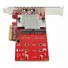 StarTech.com Divu M.2 PCIe SSD adaptera karte - x8 / x16 Divu NVMe vai AHCI M.2 SSD uz PCI Express 3.0 - M.2 NGFF PCIe (M-Key) saderīga - Atbalsta 2242, 2260, 2280 - JBOD - Mac un personālajam datoram