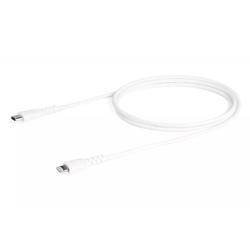 StarTech.com 3 pēdu (1 m) izturīgs balts USB-C uz Lightning kabelis - izturīgs, pastiprināts ar aramidšķiedru USB Type C uz Lightning lādētājs/sinhronizācijas barošanas vads - Apple MFi sertificēts iPad/iPhone 12