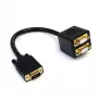 StarTech.com 0,3 m VGA uz 2x VGA video sadalītāja kabelis – vīr./siev., 0,3 m, VGA (D-Sub), 2 x VGA (D-Sub), vīrišķais, sievišķais, melns