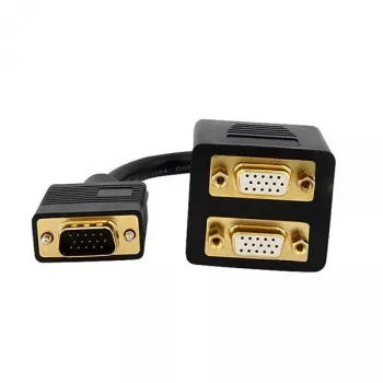 StarTech.com 0,3 m VGA uz 2x VGA video sadalītāja kabelis – vīr./siev., 0,3 m, VGA (D-Sub), 2 x VGA (D-Sub), vīrišķais, sievišķais, melns