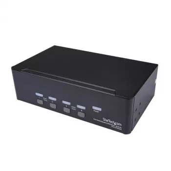 StarTech.com 4-Port Dual DisplayPort KVM Switch - 4K 60Hz, 3840 x 2160 pikseļi, 4K Ultra HD, Rack mounting, 18 W, 2U, Melns