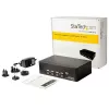 StarTech.com 4-Port Dual DisplayPort KVM Switch - 4K 60Hz, 3840 x 2160 pikseļi, 4K Ultra HD, Rack mounting, 18 W, 2U, Melns