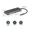 StarTech.com USB-C universālais adapteris - USB-C ceļojumu dokstacija ar 4K HDMI, 3x USB 3.0 centrmezglu, SD/SDHC, GbE, 60 W PD 3.0 caurlaidību - USB Type-C/Thunderbolt 3 - aizstāj DKT30CSDHPD
