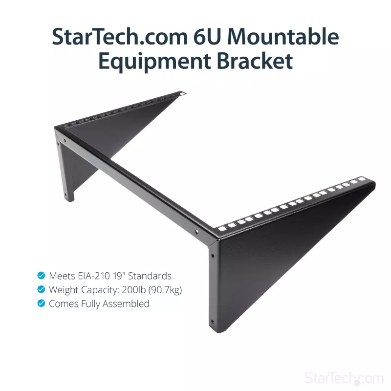 StarTech.com Vertikāli pie sienas stiprināms serveru statīvs - Masīvs tērauds - 6U