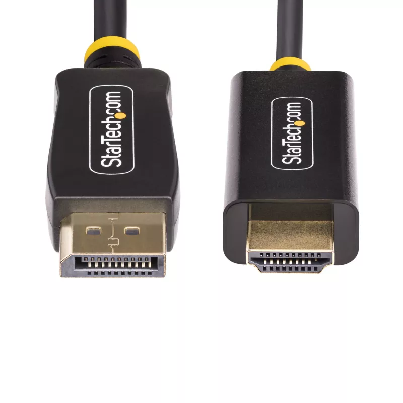 StarTech.com 3.3 pēdu (1 m) DisplayPort–HDMI adaptera kabelis, 4K 60 Hz ar HDR, DP uz HDMI 2.0b, aktīvs video pārveidotājs, DisplayPort galddators–HDMI monitors