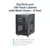 StarTech.com 4-stabu 18U serveru plauktu skapis, bloķējams 19 collu datu plauktu skapis datoru / AV / IT aprīkojumam, biroja / mājas tīkla plaukts ar ritentiņiem un regulējamām montāžas sliedēm