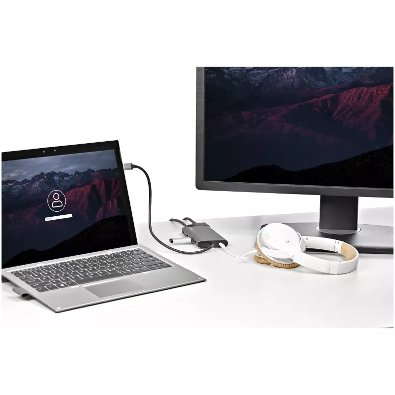 StarTech.com USB C daudzportu adapteris - USB-C Mini ceļojumu dokstacija ar 4K HDMI vai 1080p VGA - 3x USB 3.0 centrmezgls, SD, GbE, audio, 100 W PD caurlaide - pārnēsājama dokstacija klēpjdatoram/planšetdatoram