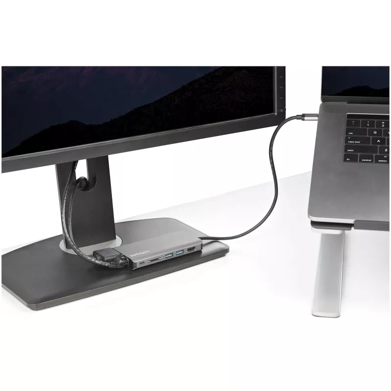 StarTech.com USB C daudzportu adapteris - USB-C Mini ceļojumu dokstacija ar 4K HDMI vai 1080p VGA - 3x USB 3.0 centrmezgls, SD, GbE, audio, 100 W PD caurlaide - pārnēsājama dokstacija klēpjdatoram/planšetdatoram