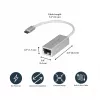 StarTech.com USB-C uz Gigabit tīkla adapteris - sudraba krāsā, vadu, USB, Ethernet, 5000 Mbit/s, sudraba