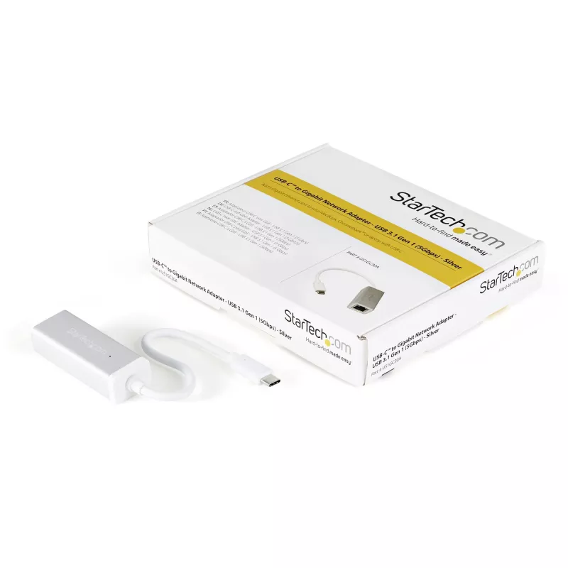 StarTech.com USB-C uz Gigabit tīkla adapteris - sudraba krāsā, vadu, USB, Ethernet, 5000 Mbit/s, sudraba