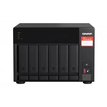 QNAP TVS-675 NAS Tornis ZhaoXin KaiXian KX-6000 KX-U6580 8 GB DDR4 0 TB QuTS hero Melns
