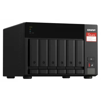 QNAP TVS-675 NAS Tornis ZhaoXin KaiXian KX-6000 KX-U6580 8 GB DDR4 0 TB QuTS hero Melns