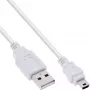 InLine USB 2.0 Mini kabelis, Type A spraudnis / mini-B spraudnis (5 kontakti), balts, 0,5 m