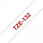 Laminēta lente Brother TZe132 12mm Sarkans uz caurspīdīga