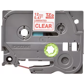 Laminēta lente Brother TZe132 12mm Sarkans uz caurspīdīga