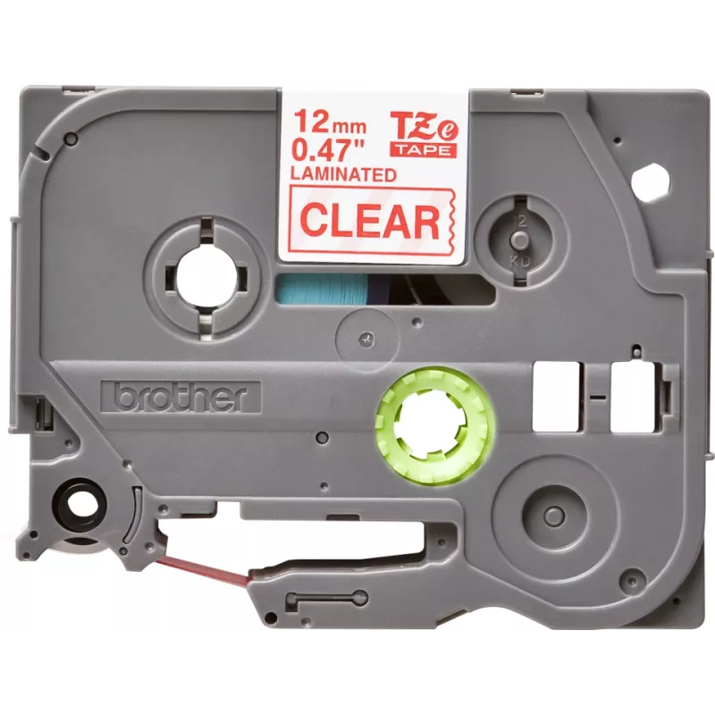 Laminēta lente Brother TZe132 12mm Sarkans uz caurspīdīga