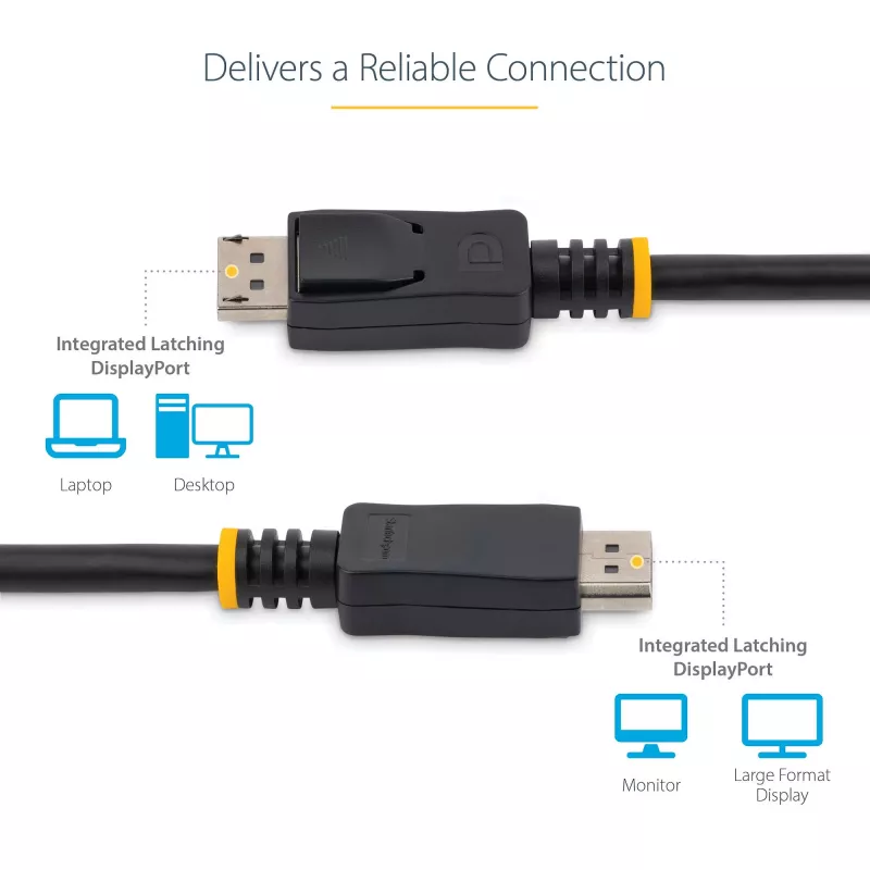 StarTech.com 3m (10 pēdu) DisplayPort 1.2 kabelis – 4K x 2K Ultra HD VESA sertificēts DisplayPort kabelis – DP uz DP kabelis monitoram – DP video/displeja vads – fiksējošie DP savienotāji