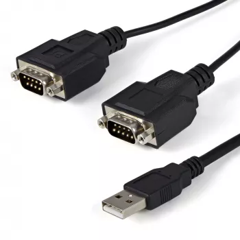 StarTech.com 6 pēdu (1,8 m) 2 portu FTDI USB uz seriālo RS232 adaptera kabelis ar COM saglabāšanu, USB uz RS232 adapteris - TAA