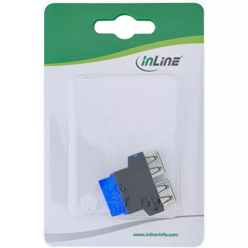 InLine USB 3.0 adapteris, iekšējais, 2x USB A ligzda uz mātesplates savienotāju