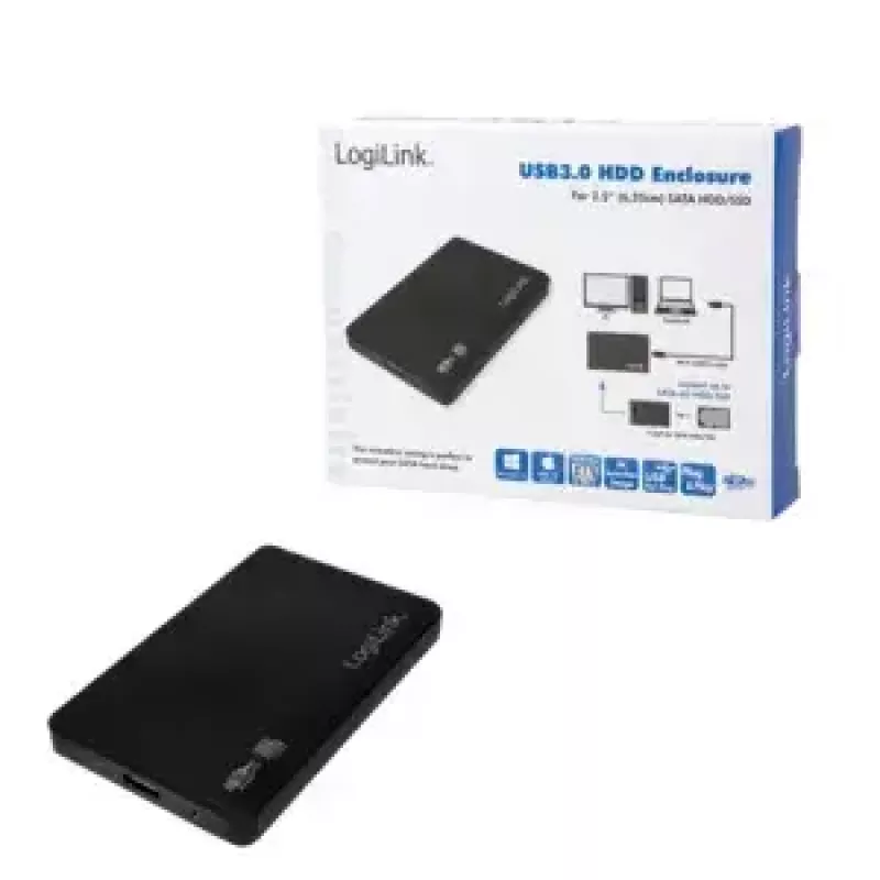 HDD korpuss LogiLink UA0256 melns 2,5 collu