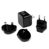 StarTech.com divportu USB sienas lādētājs - starptautiskiem ceļojumiem - 17W/3,4A - melns