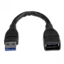 StarTech.com USB 3.0 A–A pagarinātāja kabelis — 6 collas, melns, 0,152 m, USB A, USB A, USB 3.2 Gen 1 (3.1 Gen 1), 5 Gbit/s, Melns