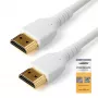StarTech.com 6 pēdas (2 m) plāns HDMI 2.0 kabelis, elastīgs Premium sertificēts HDMI vads ar Ethernet, UHD 4K 60Hz HDR10, izturīgs aramīda šķiedras dizains ar TPE apvalku, balts