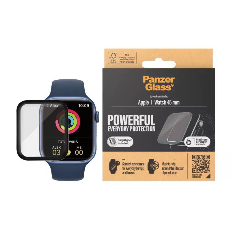 PanzerGlass ® Apple Watch Series 9 | 8 | 7 | 45mm | ekrāna aizsargstikls