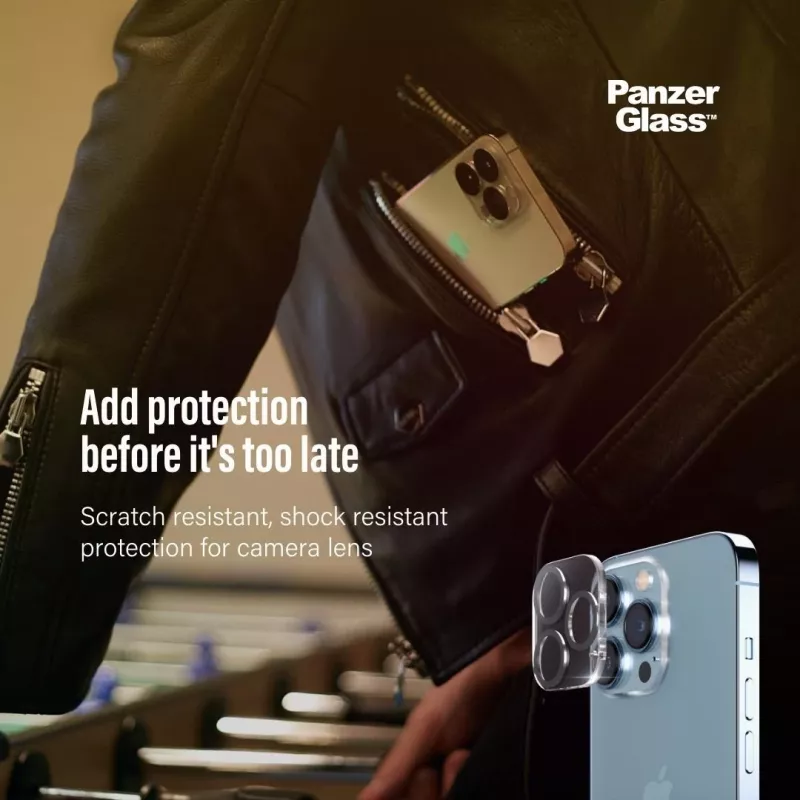 Kameras objektīva aizsargs PanzerGlass Apple iPhone 13 / 13 Mini — rūdīts stikls, izturīgs pret skrāpējumiem un triecieniem, caurspīdīgs