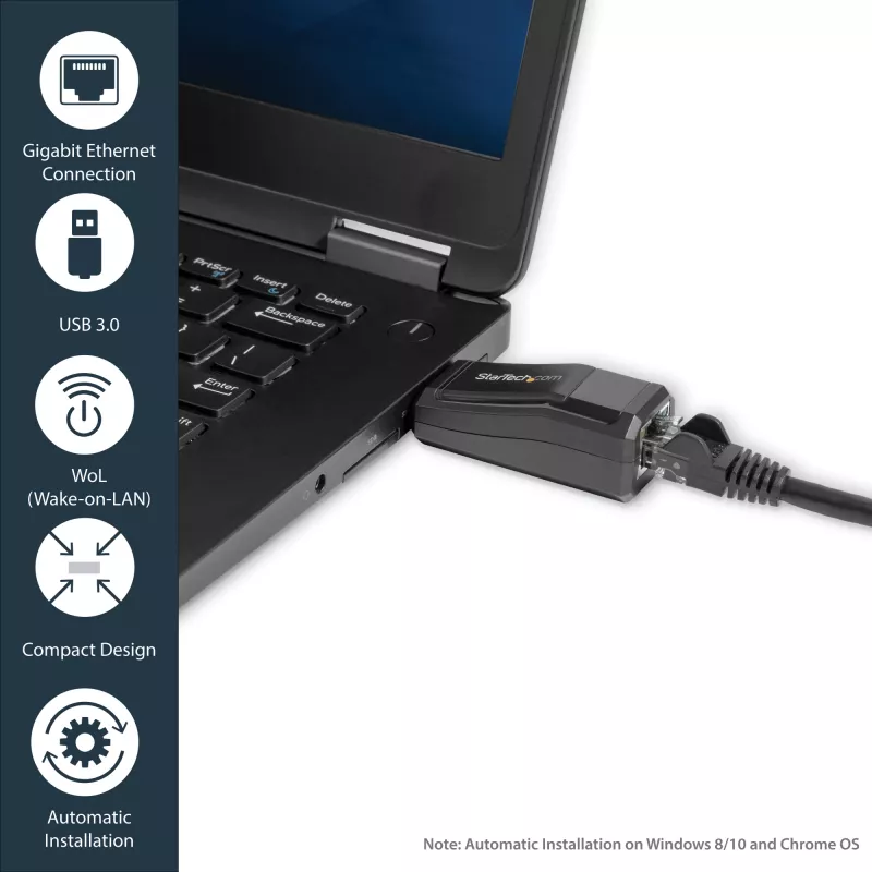 StarTech.com USB 3.0 uz Gigabit Ethernet NIC tīkla adapteris – 10/100/1000 Mbps