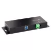 StarTech.com 4 portu industriālais USB 3.0 5 Gbps centrmezgls, izturīgs USB centrmezgls ar ESD aizsardzību, DIN/sienas/galda stiprināms USB-A centrmezgls, USB paplašinātājs ar bloķējamiem portiem, lieljaudas – TAA