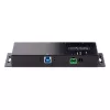 StarTech.com 4 portu industriālais USB 3.0 5 Gbps centrmezgls, izturīgs USB centrmezgls ar ESD aizsardzību, DIN/sienas/galda stiprināms USB-A centrmezgls, USB paplašinātājs ar bloķējamiem portiem, lieljaudas – TAA
