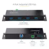 StarTech.com 4 portu industriālais USB 3.0 5 Gbps centrmezgls, izturīgs USB centrmezgls ar ESD aizsardzību, DIN/sienas/galda stiprināms USB-A centrmezgls, USB paplašinātājs ar bloķējamiem portiem, lieljaudas – TAA