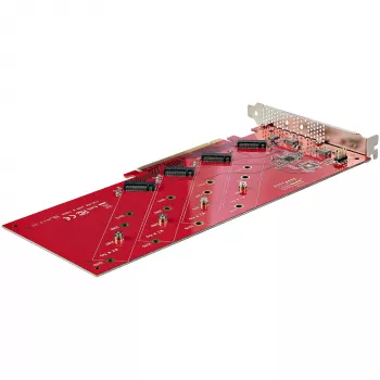 StarTech.com Četrvietīgs M.2 PCIe adaptera karte, PCIe x16 uz četriem NVMe vai AHCI M.2 SSD, PCI Express 4.0, 7,8 GBps/disks, nepieciešama bifurkācija, saderīga ar Windows/Linux