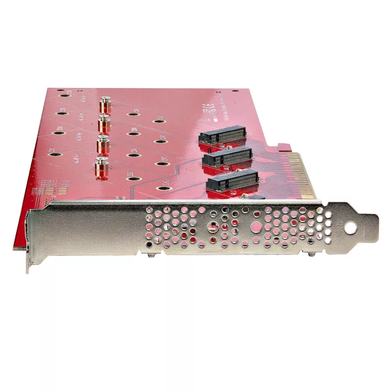 StarTech.com Četrvietīgs M.2 PCIe adaptera karte, PCIe x16 uz četriem NVMe vai AHCI M.2 SSD, PCI Express 4.0, 7,8 GBps/disks, nepieciešama bifurkācija, saderīga ar Windows/Linux