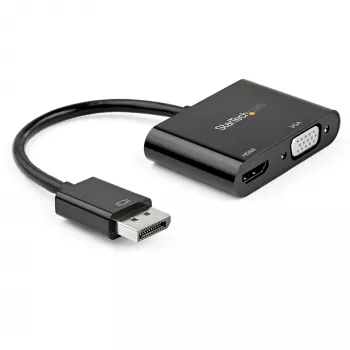 StarTech.com DisplayPort uz HDMI VGA adapteris - DisplayPort 1.2 HBR2 uz HDMI 2.0 (4K 60Hz) vai VGA 1080p pārveidotāja sargspraudnis - DP uz HDMI vai VGA monitora adapteris - Digitālais video displeja adapteris