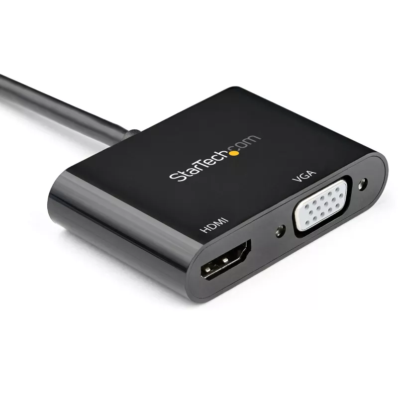 StarTech.com DisplayPort uz HDMI VGA adapteris - DisplayPort 1.2 HBR2 uz HDMI 2.0 (4K 60Hz) vai VGA 1080p pārveidotāja sargspraudnis - DP uz HDMI vai VGA monitora adapteris - Digitālais video displeja adapteris