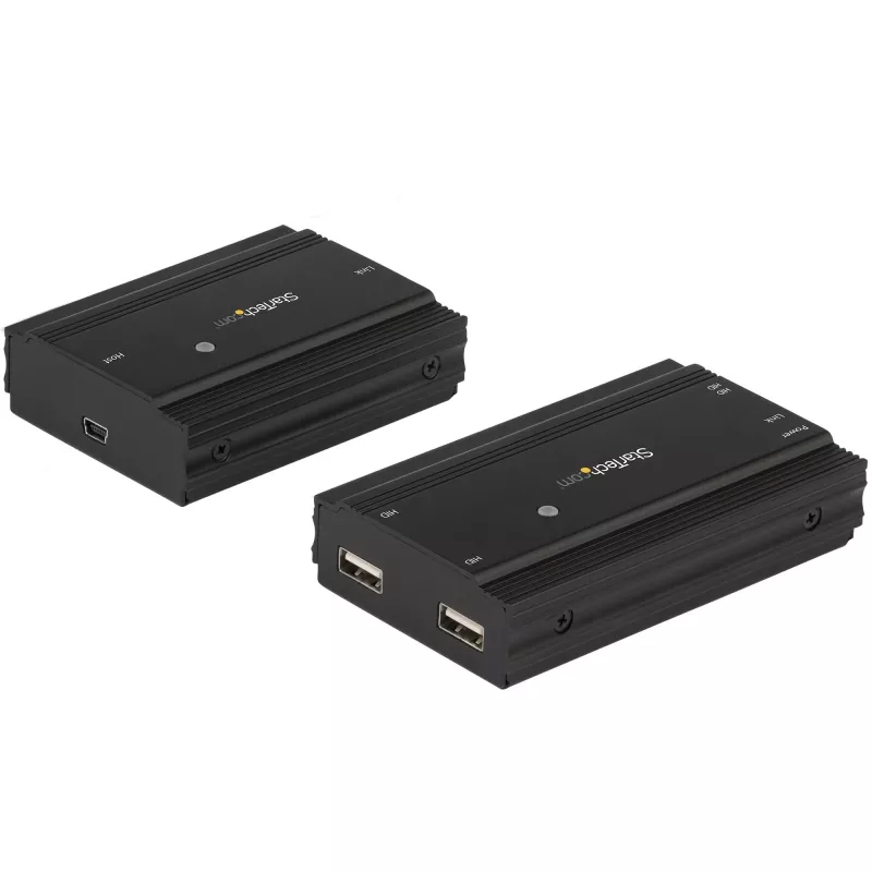 StarTech.com 4 portu USB 2.0 pagarinātāja centrmezgls pa vienu CAT5e/CAT6 Ethernet kabeli (RJ45) — 100 m (330 pēdas) — USB pagarinātāja centrmezgla adaptera komplekts — metāla korpuss — ārēji barots — 480 Mb/s