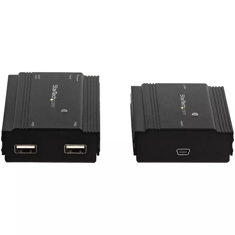 StarTech.com 4 portu USB 2.0 pagarinātāja centrmezgls pa vienu CAT5e/CAT6 Ethernet kabeli (RJ45) — 100 m (330 pēdas) — USB pagarinātāja centrmezgla adaptera komplekts — metāla korpuss — ārēji barots — 480 Mb/s