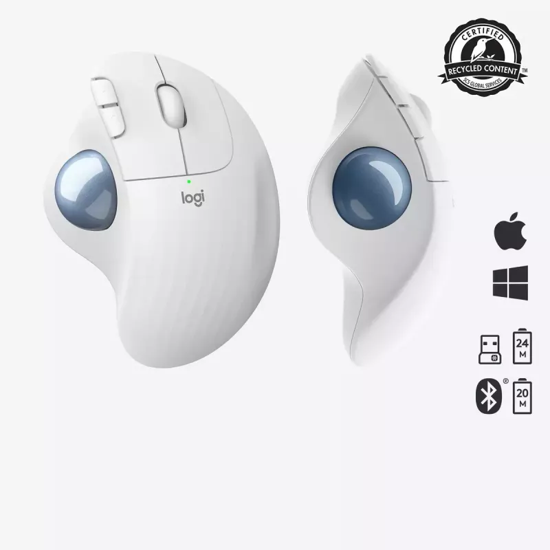Pele Logitech ERGO M575 bezvadu trackball RF Wireless + Bluetooth
